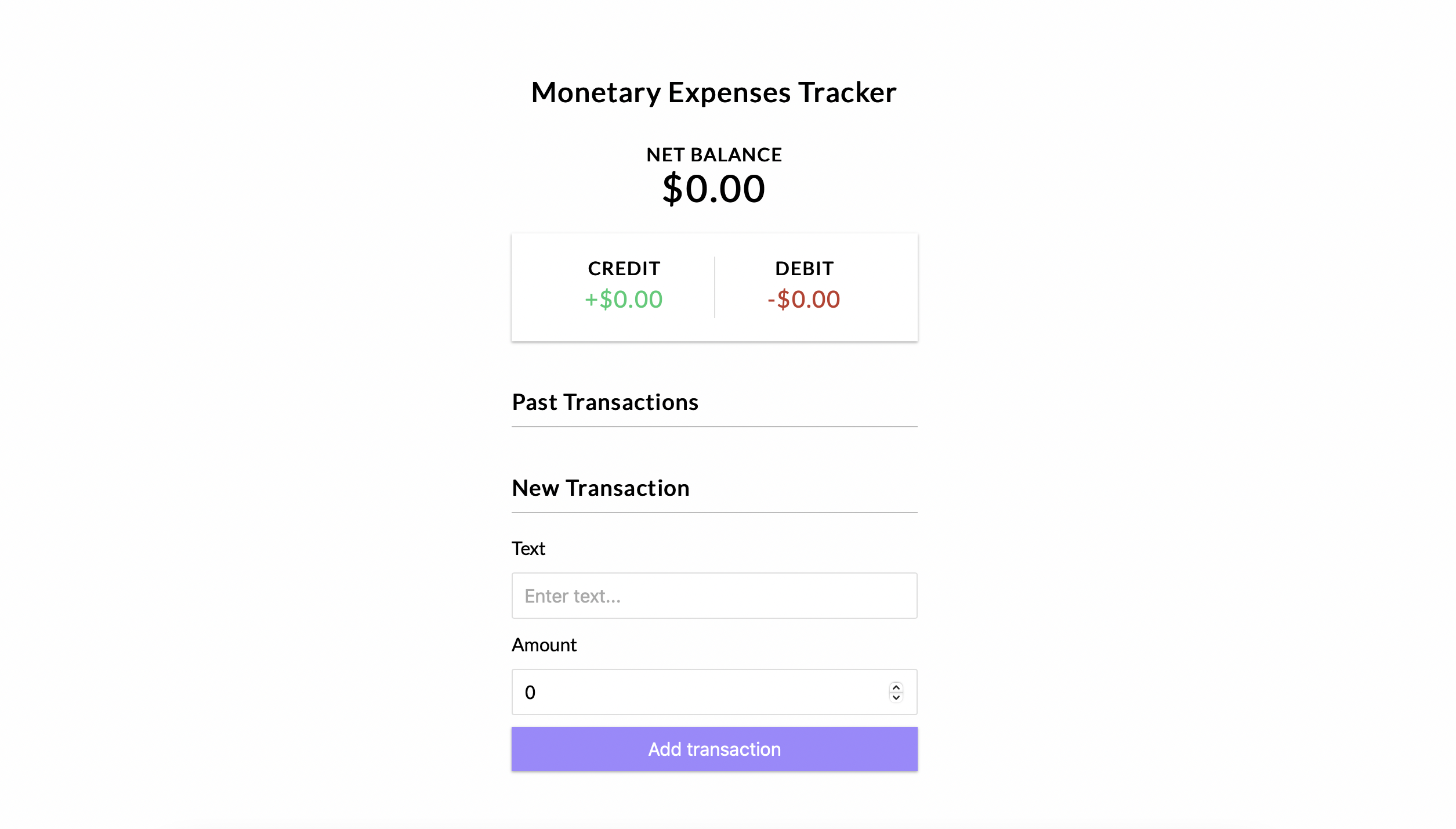 monetary expense tracker