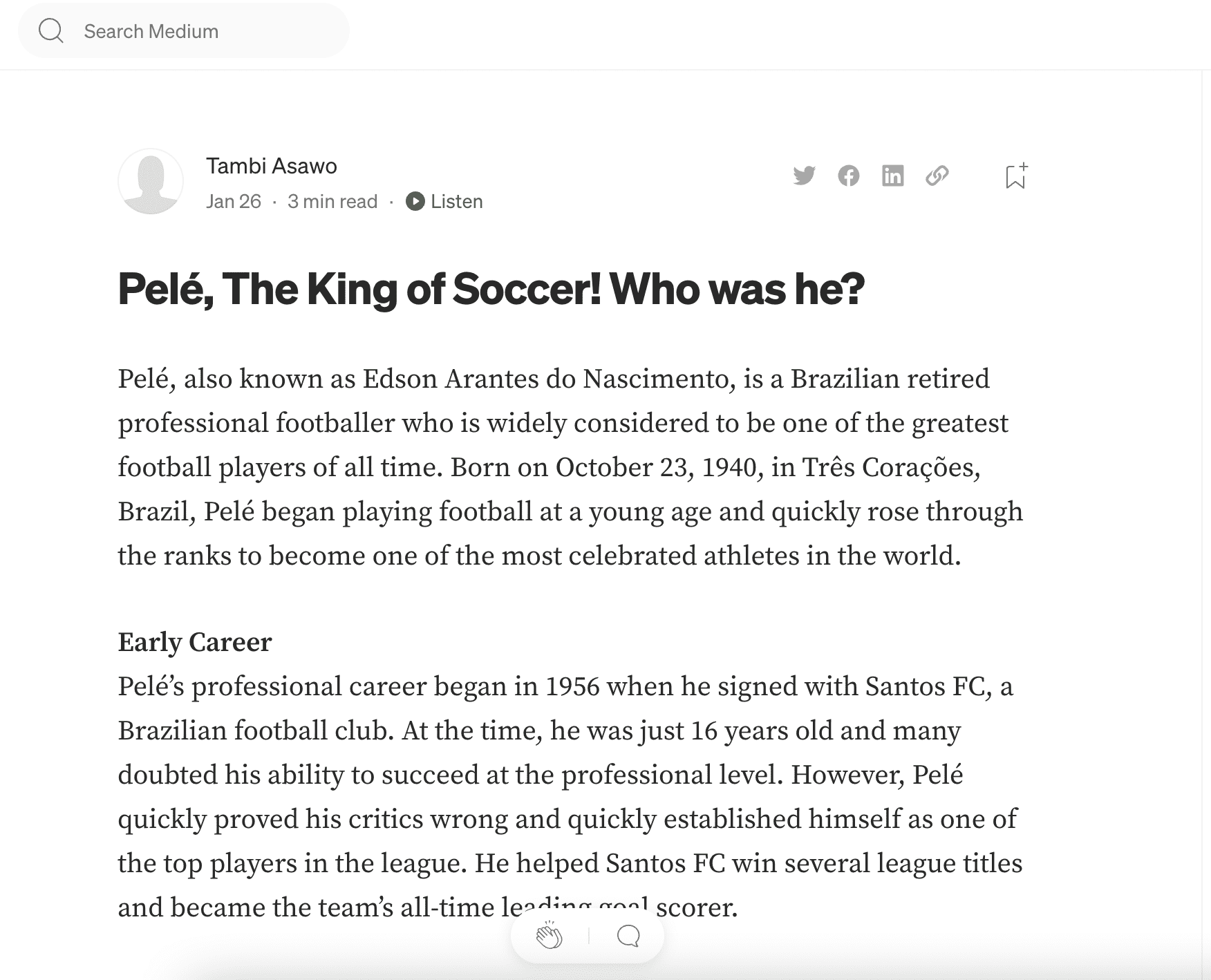 pele king of soccer